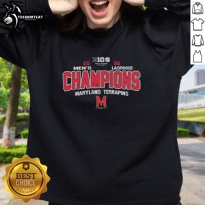 Premium Maryland Terrapins men's lacrosse 2026 Big Ten Conference Champions sweatshirt, perfect for fans.
