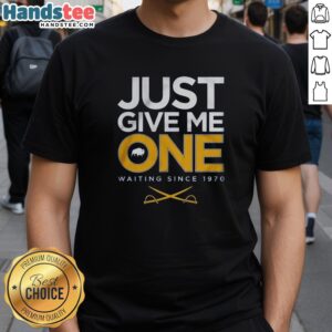 Premium Just Give Me One Hockey T-Shirt, celebrating hockey fans since 1970, perfect for casual wear and game day.