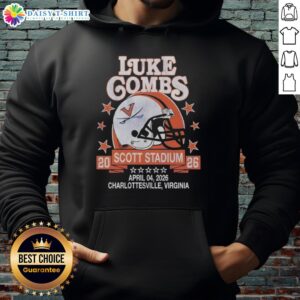 Alt Text: Hot Virginia Cavaliers helmet with Luke Combs hoodie at Scott Stadium, Charlottesville, Virginia, April 04, 2026.