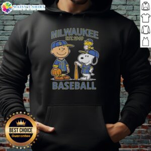 Stylish Pretty Charlie Brown and Snoopy X Milwaukee Brewers Basketball hoodie, established 1969, perfect for fans.