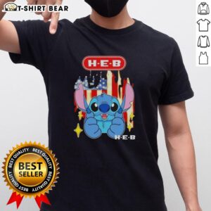 Pretty Stitch Like H-E-B USA Flag T-Shirt featuring vibrant colors and a stylish design for patriotic fashion enthusiasts.