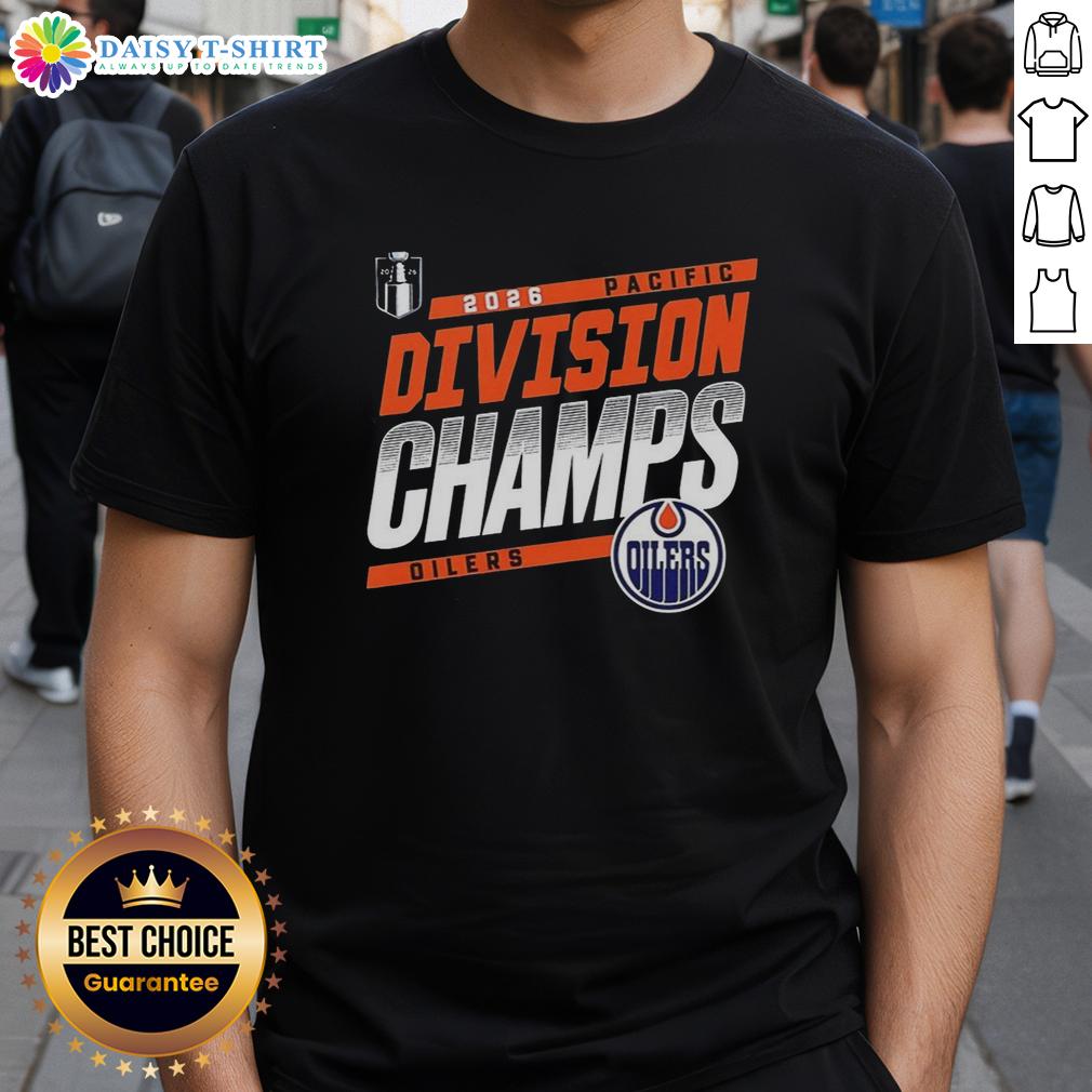 Hot Edmonton Oilers Hockey 2026 Pacific Division Champions T Shirt Hot Edmonton Oilers Hockey 2026 Pacific Division Champions T-Shirt featuring team logo and vibrant colors.