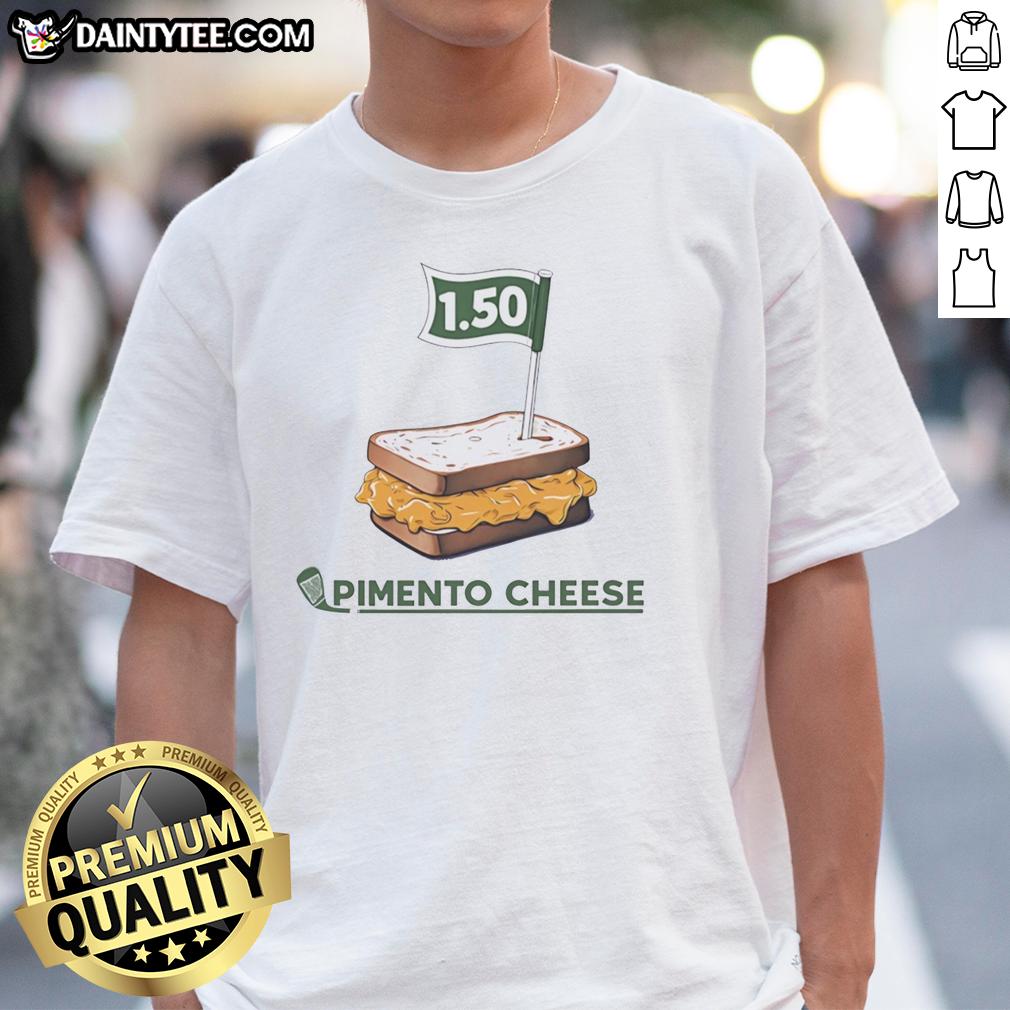 hot-golf-sandwich-pimento-cheese-1-50-golf-flag-t-shirt Alt Text: Hot Golf Sandwich Pimento Cheese T-Shirt featuring a golf flag design, perfect for golf enthusiasts and food lovers.