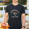 Alt Text: Stylish Hot Jacksonville Jaguars Heritage Print T-Shirt featuring team colors and logo, perfect for fans.