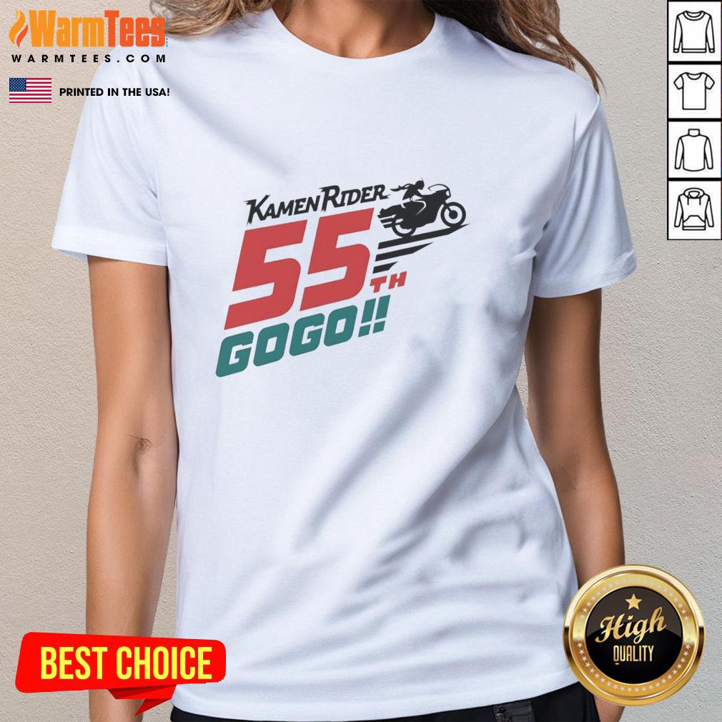 hot-kamen-rider-55th-gogo-biker-ladies-tee Alt Text: Hot Kamen Rider 55th Gogo Biker Ladies Tee featuring vibrant graphics and a stylish design for fans of the series.