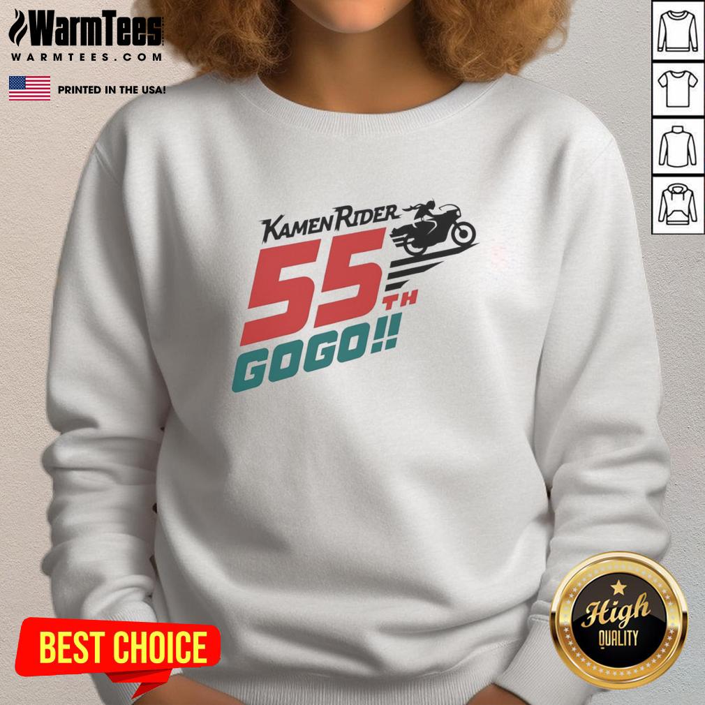hot-kamen-rider-55th-gogo-biker-sweatshirt Alt Text: Cool Hot Kamen Rider 55th Gogo Biker Sweatshirt featuring vibrant graphics and a stylish design for fans.
