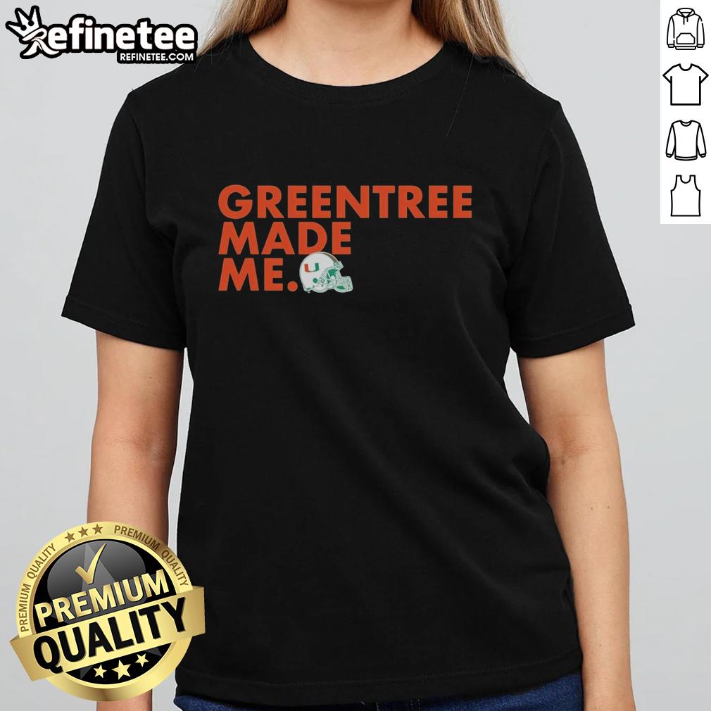 hot-miami-hurricanes-womens-greentree-made-me-ladies-tee Hot Miami Hurricanes Women's Greentree Made Me Tee in vibrant colors, perfect for fans showing team spirit.