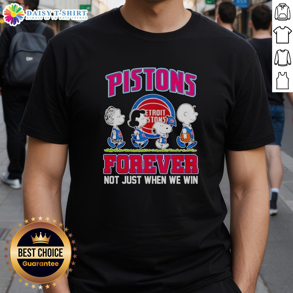 Hot Peanuts Characters X Detroit Pistons Forever Not Just When We Win T Shirt Hot Peanuts Characters X Detroit Pistons 'Forever Not Just When We Win' T-Shirt showcasing team spirit and fun design.