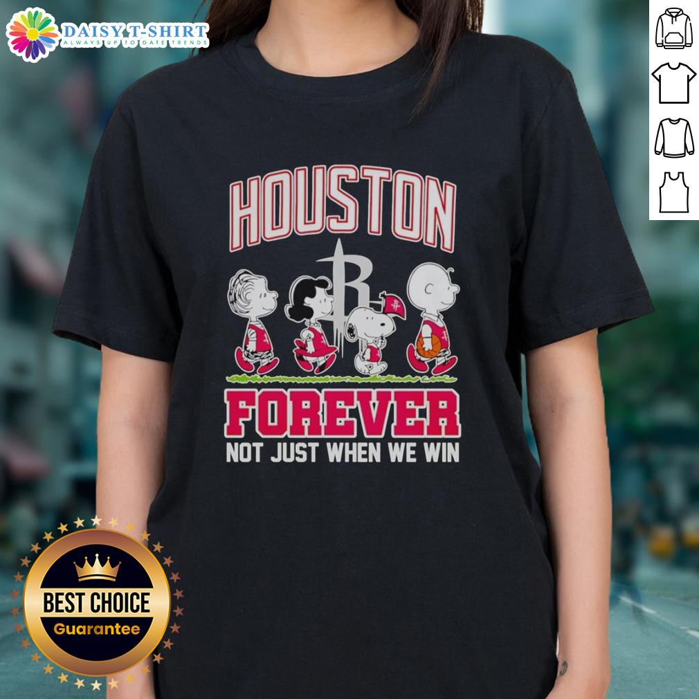 Hot Peanuts Characters X MLB Houston Astros Forever Not Just When We Win Ladies-Tee Hot Peanuts Characters MLB Houston Astros Forever tee for ladies, featuring fun graphics and team spirit design.
