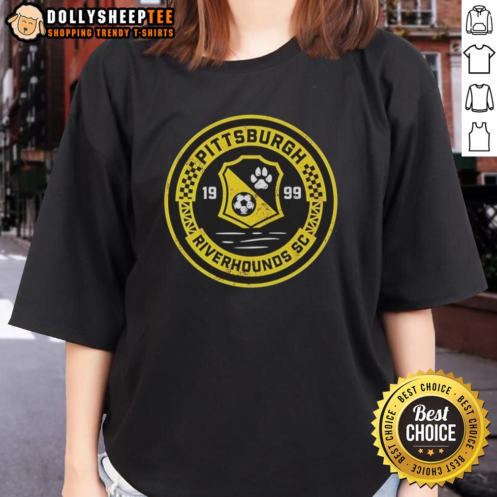 Hot Pittsburgh Riverhounds Sc 1999 Vintage Primary Logo Ladies Tee Vintage 1999 Pittsburgh Riverhounds SC primary logo on a ladies tee, showcasing classic soccer team apparel.