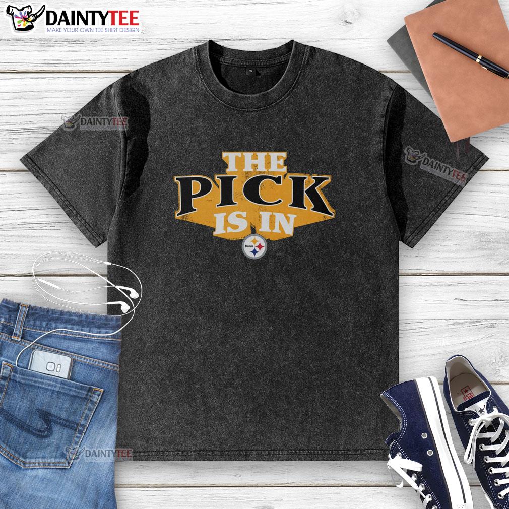 hot-pittsburgh-steelers-pick-is-in-washed-t-shirt Hot Pittsburgh Steelers Pick Is In washed t-shirt featuring the team's logo, perfect for NFL fans and game day.