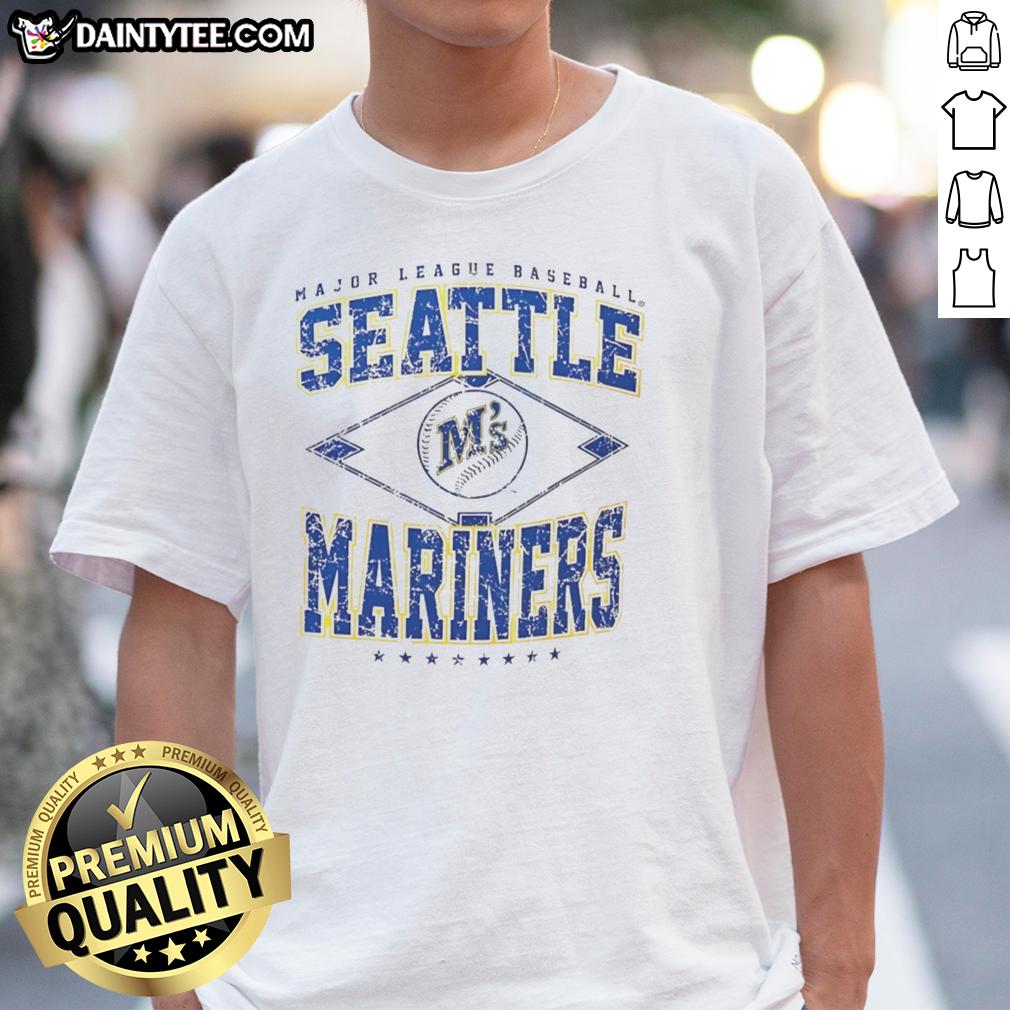 hot-seattle-mariners-major-league-baseball-cooperstown-diamond-t-shirt-1 Hot Seattle Mariners Cooperstown Diamond T-Shirt featuring MLB logo and vibrant team colors, perfect for baseball fans.