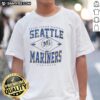 Hot Seattle Mariners Cooperstown Diamond T-Shirt featuring MLB logo and vibrant team colors, perfect for baseball fans.