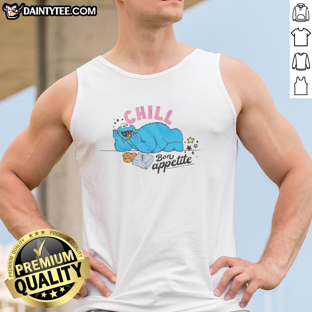 hot-sesame-street-cookie-monster-chill-bon-appetite-tank-top Hot Sesame Street Cookie Monster Chill Bon Apptit tank top featuring a fun design perfect for casual wear.