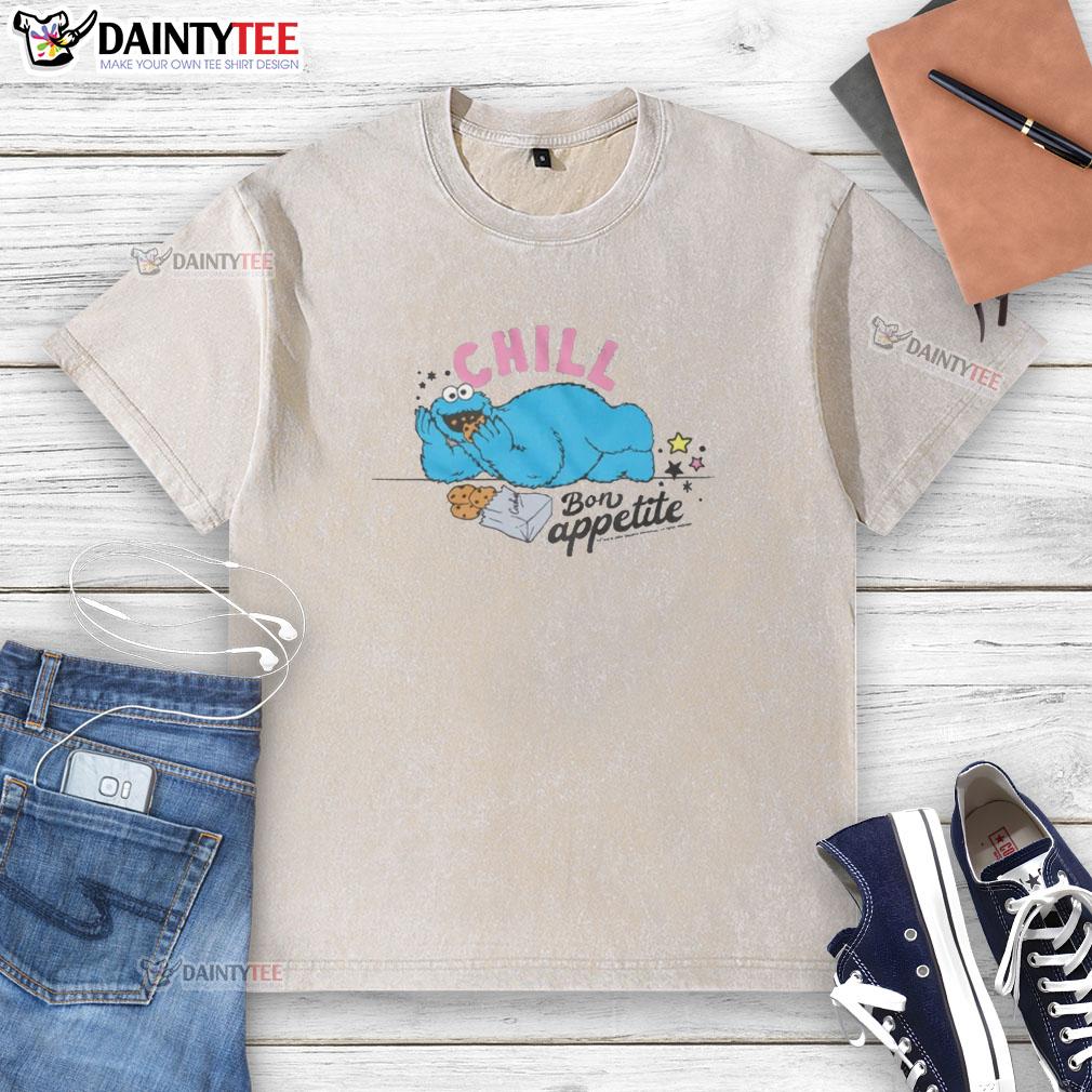 hot-sesame-street-cookie-monster-chill-bon-appetite-washed-t-shirt Hot Sesame Street Cookie Monster chill Bon Apptit washed t-shirt in vibrant colors, perfect for casual wear.