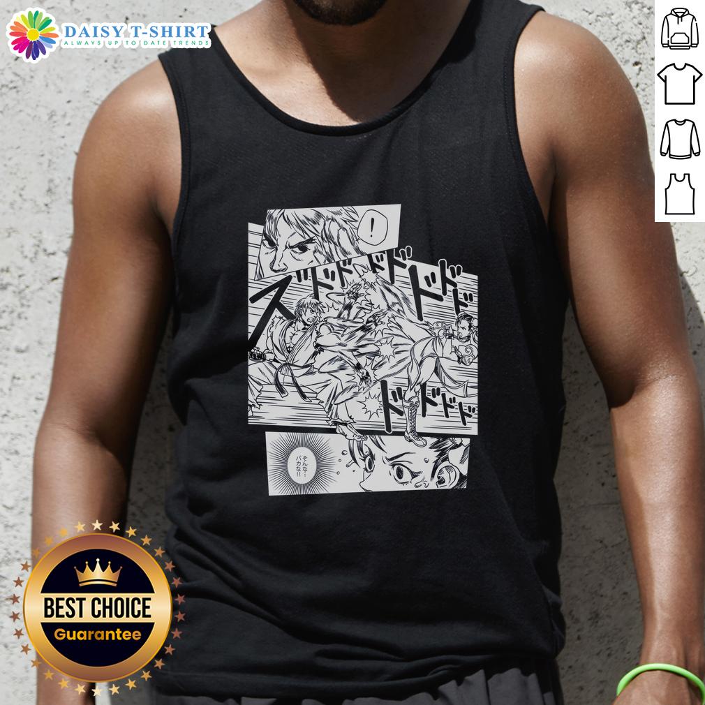 Hot Street Fighter Evo Moment 37 Shifting Momentum Tank Top Hot Street Fighter Evo Moment 37: Player in a tank top showcasing a dynamic shift in momentum during a thrilling match.
