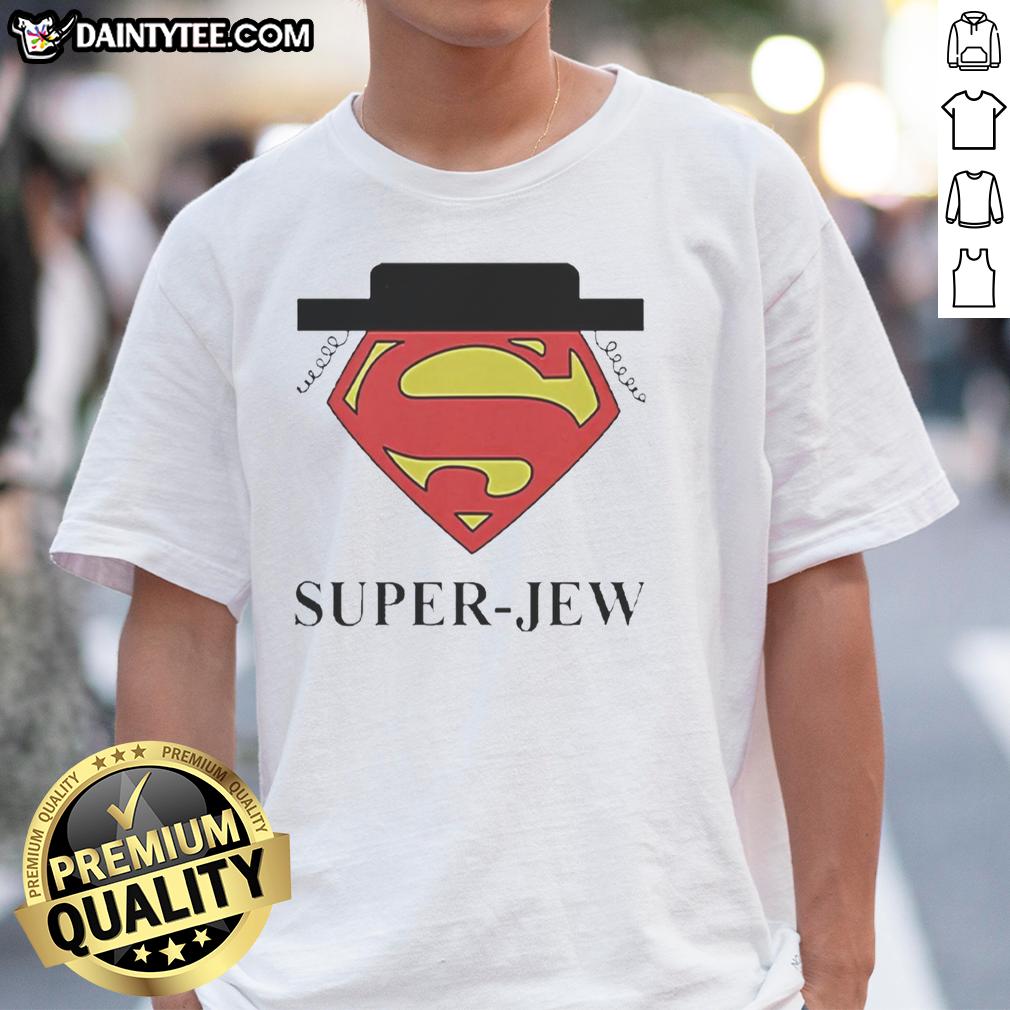 hot-superman-super-jew-t-shirt Hot Superman Super Jew T-Shirt featuring a bold graphic of Superman with a Star of David, perfect for comic and culture fans.