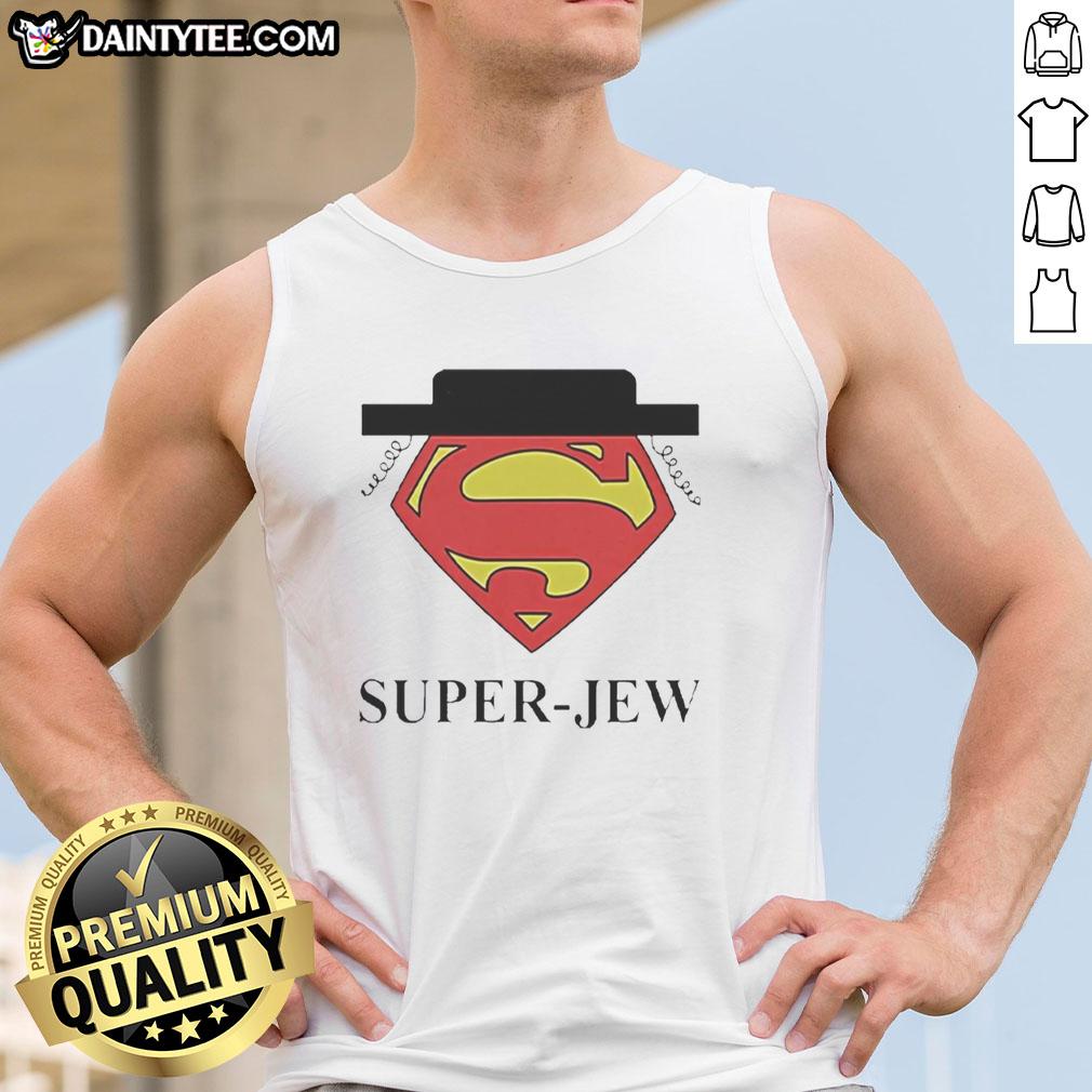 hot-superman-super-jew-tank-top Hot Superman Super Jew tank top featuring a bold graphic design, perfect for casual wear and superhero fans.