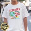 Hot Teachers Change The World White & Red Ringer T-Shirt featuring a bold graphic design for educators and supporters.