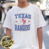 Hot Texas Rangers Major League Baseball Cooperstown Diamond T-Shirt featuring vibrant team colors and logo design.