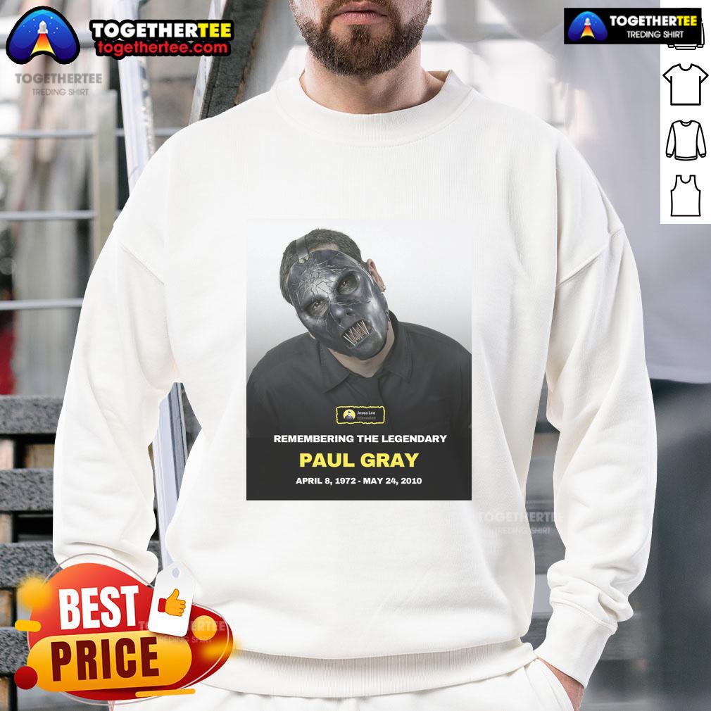 Hot Tribute Paul Gray Founding Bassist Of Slipknot Sweatshirt Hot Tribute Paul Gray, founding bassist of Slipknot, featured on a stylish sweatshirt design for fans.