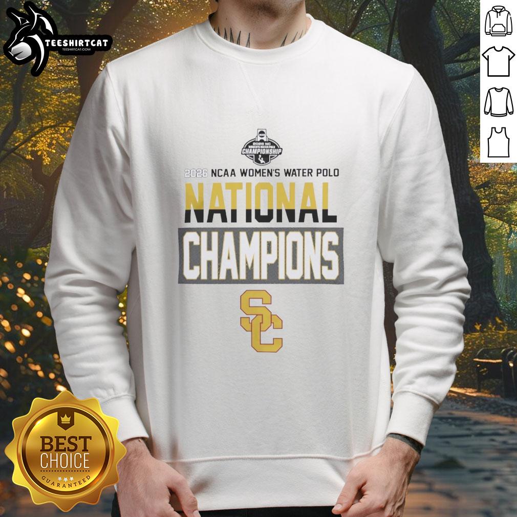 hot-university-of-southern-california-2026-nc-womens-water-polo-national-champions-sweatshirt USC 2026 NC Women's Water Polo National Champions sweatshirt featuring bold team colors and logo.