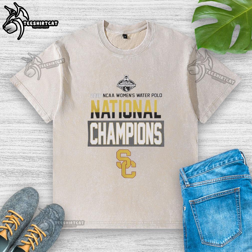 hot-university-of-southern-california-2026-nc-womens-water-polo-national-champions-washed-t-shirt Hot University of Southern California 2026 NC Women's Water Polo National Champions washed t-shirt design.