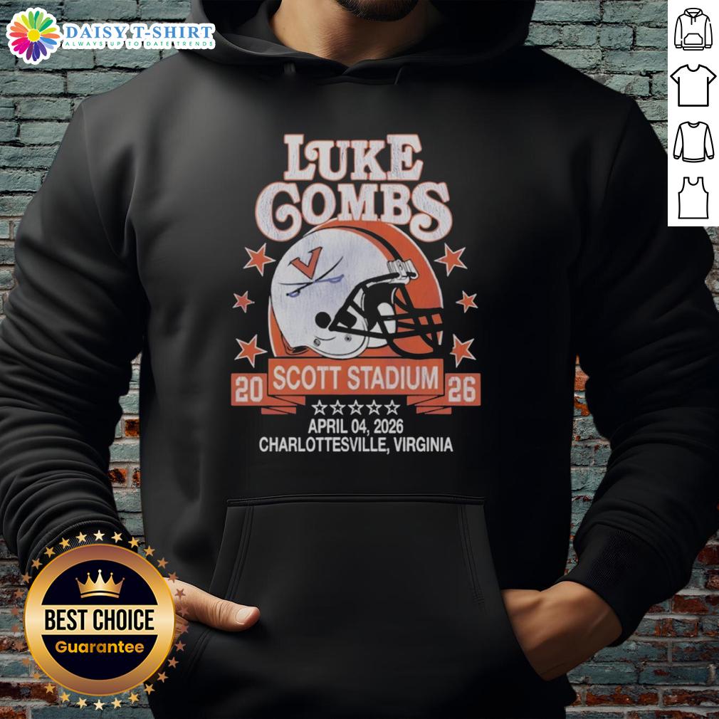 Hot Virginia Cavaliers Helmet Luke Combs Scott Stadium Charlottesville Virginia April 04 2026 Hoodie Alt Text: Hot Virginia Cavaliers helmet with Luke Combs hoodie at Scott Stadium, Charlottesville, Virginia, April 04, 2026.