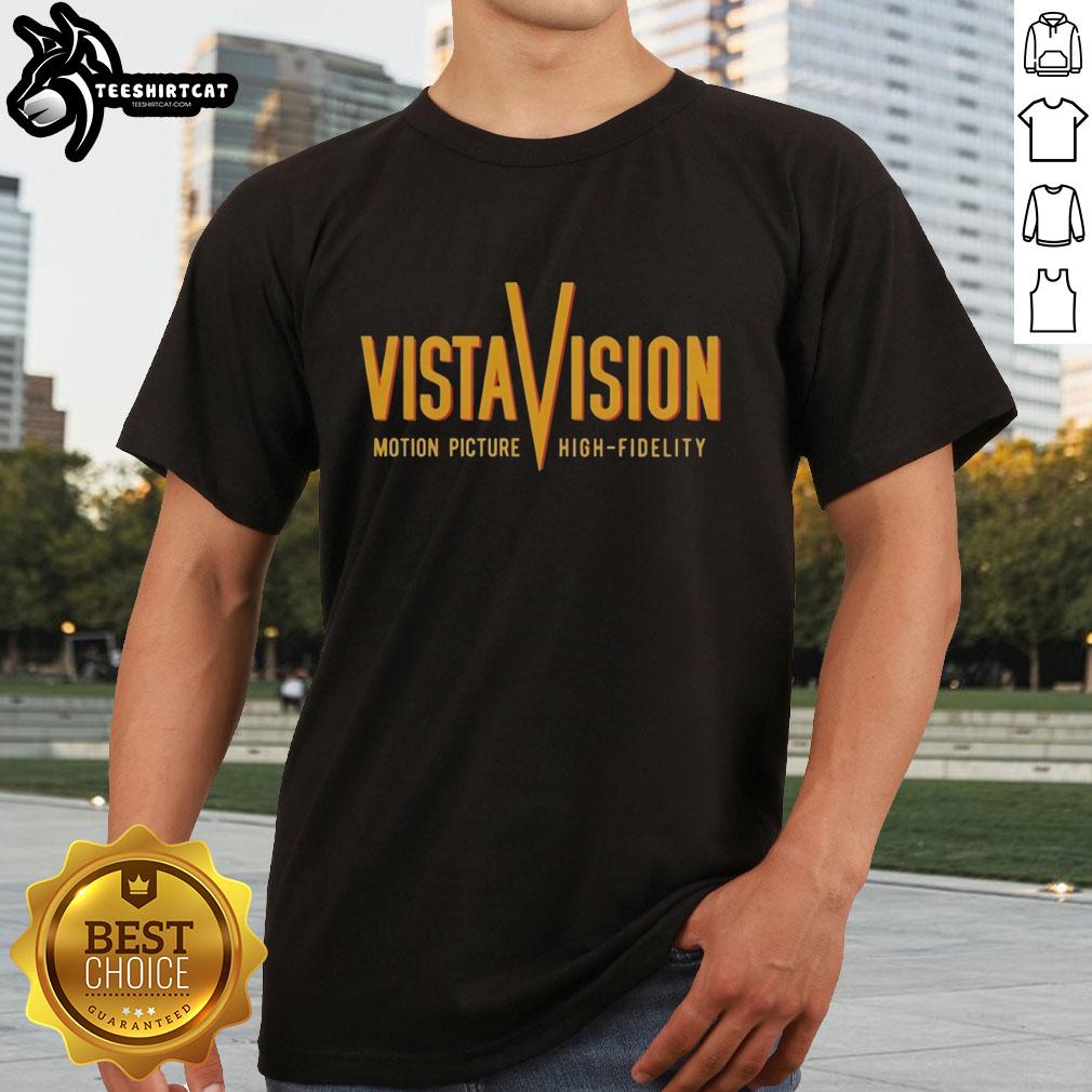 hot-vistavision-motion-picture-high-fidelity-t-shirt Hot Vistavision Motion Picture High Fidelity T-Shirt featuring retro design and vibrant colors, perfect for movie lovers.