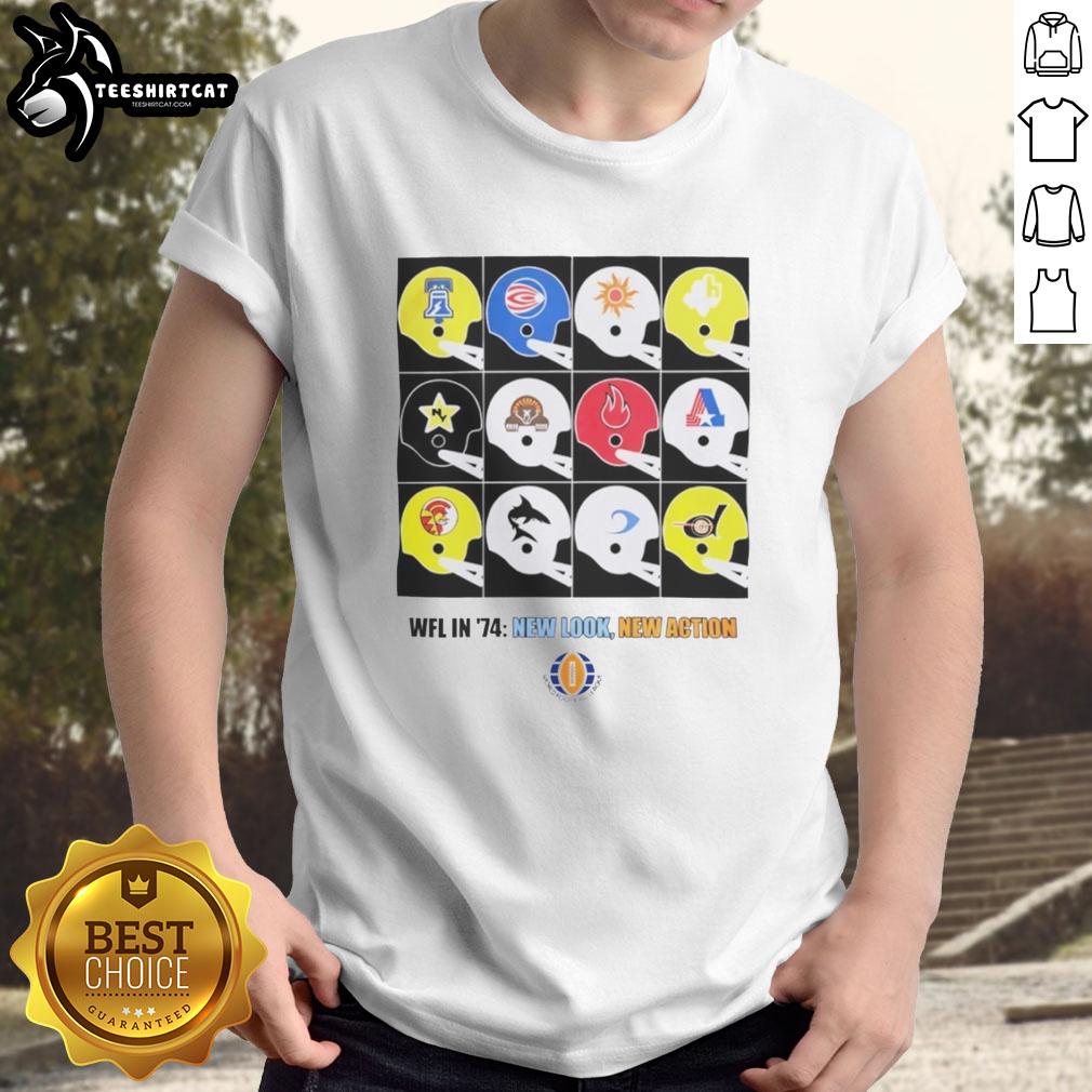 hot-wfl-in-1974-new-look-new-action-poster-t-shirt Hot Wfl In 1974 New Look New Action poster t-shirt featuring retro design and vibrant colors, perfect for vintage fashion lovers.