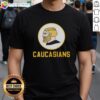 Alt Text: Hot Yes Chad Caucasians Logo T-Shirt featuring a bold graphic design, perfect for casual wear and showcasing style.