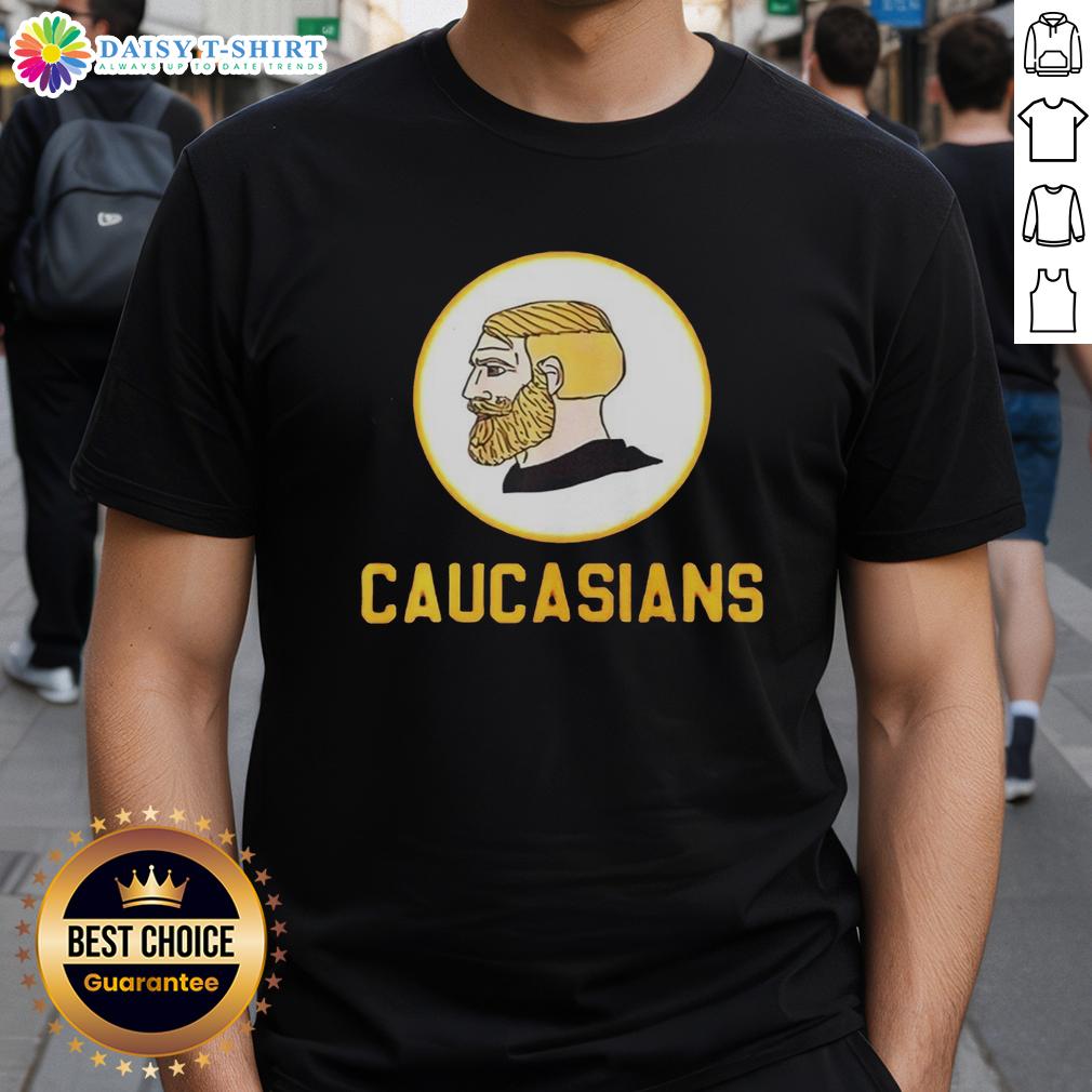 Hot Yes Chad Caucasians Logo T Shirt Alt Text: Hot Yes Chad Caucasians Logo T-Shirt featuring a bold graphic design, perfect for casual wear and showcasing style.