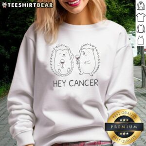 Nice Hey Cancer Hedgehogs Sweatshirt featuring cute hedgehog graphics supporting cancer awareness.