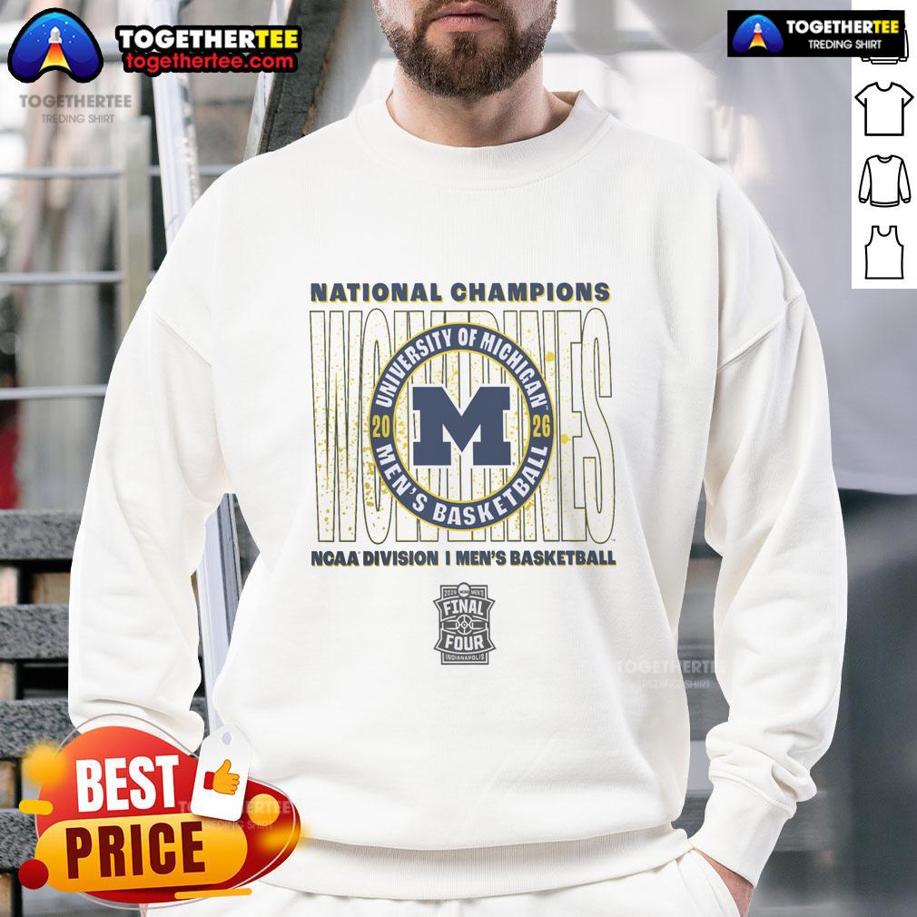 Hot Michigan Wolverines 2026 NCAA Men's Basketball National Champions Spin Move Sweatshirt Alt Text: Hot Michigan Wolverines 2026 NCAA Men's Basketball National Champions sweatshirt featuring a stylish spin move design.