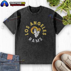 Awesome Los Angeles Rams Circle Washed T-Shirt in navy blue, featuring the team logo and a trendy, relaxed fit.