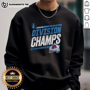 Alt Text: Colorado Avalanche NHL 2026 Central Division Champions sweatshirt featuring team colors and logo.