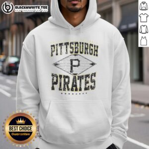 Awesome Pittsburgh Pirates Major League Baseball Cooperstown Diamond Hoodie displayed on a wooden background.