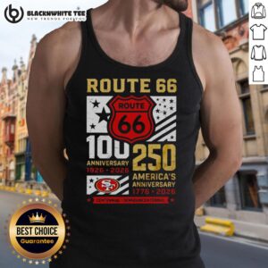 Alt Text: Original San Francisco 49ers Route 66 Centennial 100th Anniversary tank top celebrating 250th America Anniversary.