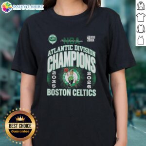 Hot Boston Celtics 2026 NBA Atlantic Division Champions ladies tee, featuring team logo and vibrant design for fans.