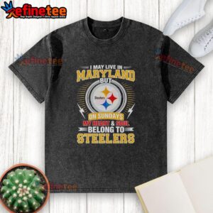 Pretty Pittsburgh Steelers washed t-shirt showcasing team pride for fans living in Maryland on game day.