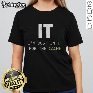 Official tech support ladies tee featuring the phrase 'I'm Just In It For The Case' for IT helpdesk enthusiasts.