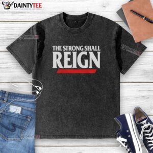 Original 'The Strong Shall Reign' Cincinnati Bearcats washed t-shirt showcasing vibrant team colors and logo.
