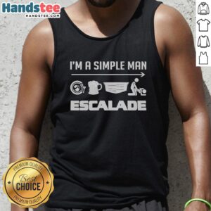 Good I'm A Simple Man Escalade Tank Top featuring a bold graphic design, perfect for casual summer wear.
