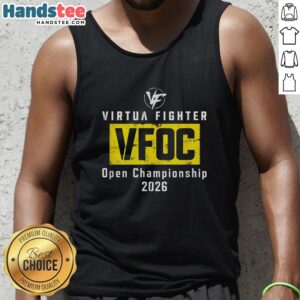 Premium Virtua Fighter Open Championship 2026 tank top featuring vibrant graphics and a stylish design for fans.