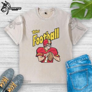 Alt Text: Good Topps Football Quarterback washed t-shirt featuring a vintage design, perfect for sports fans and casual wear.