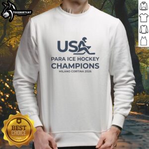 Premium USA Para Ice Hockey Champions Milano Cortina 2026 T-Shirt - Image 5