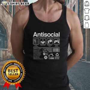 Fashionable tank top featuring the phrase 'Top Antisocial Traits' in bold letters, perfect for casual wear and self-expression.