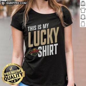 Awesome Minnesota Wild This Is My Lucky Ladies Tee featuring vibrant team colors and stylish design for fans.