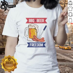 Official BBQ and Beer Freedom Ladies Tee featuring a stylish design perfect for summer cookouts and casual outings.