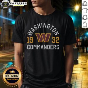 Awesome Washington Commanders Heritage Print T-Shirt featuring team logo and vintage design in red and gold colors.